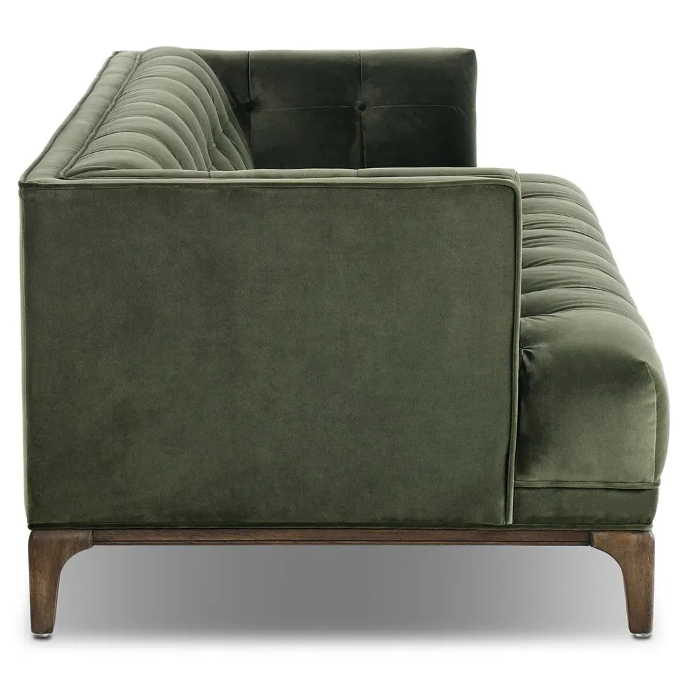 Allen Tufted Sofa - Green, Velvet