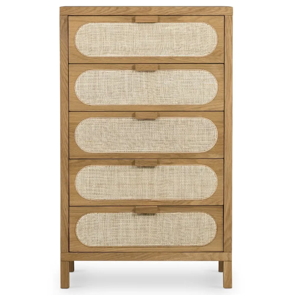 Allie 5 Drawer Dresser - Brown, Oak image
