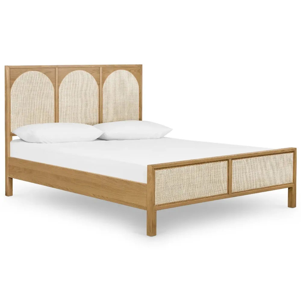 Allie Queen Size Bed Frame - Brown, Oak