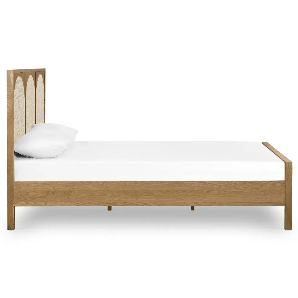 Allie Queen Size Bed Frame - Brown, Oak