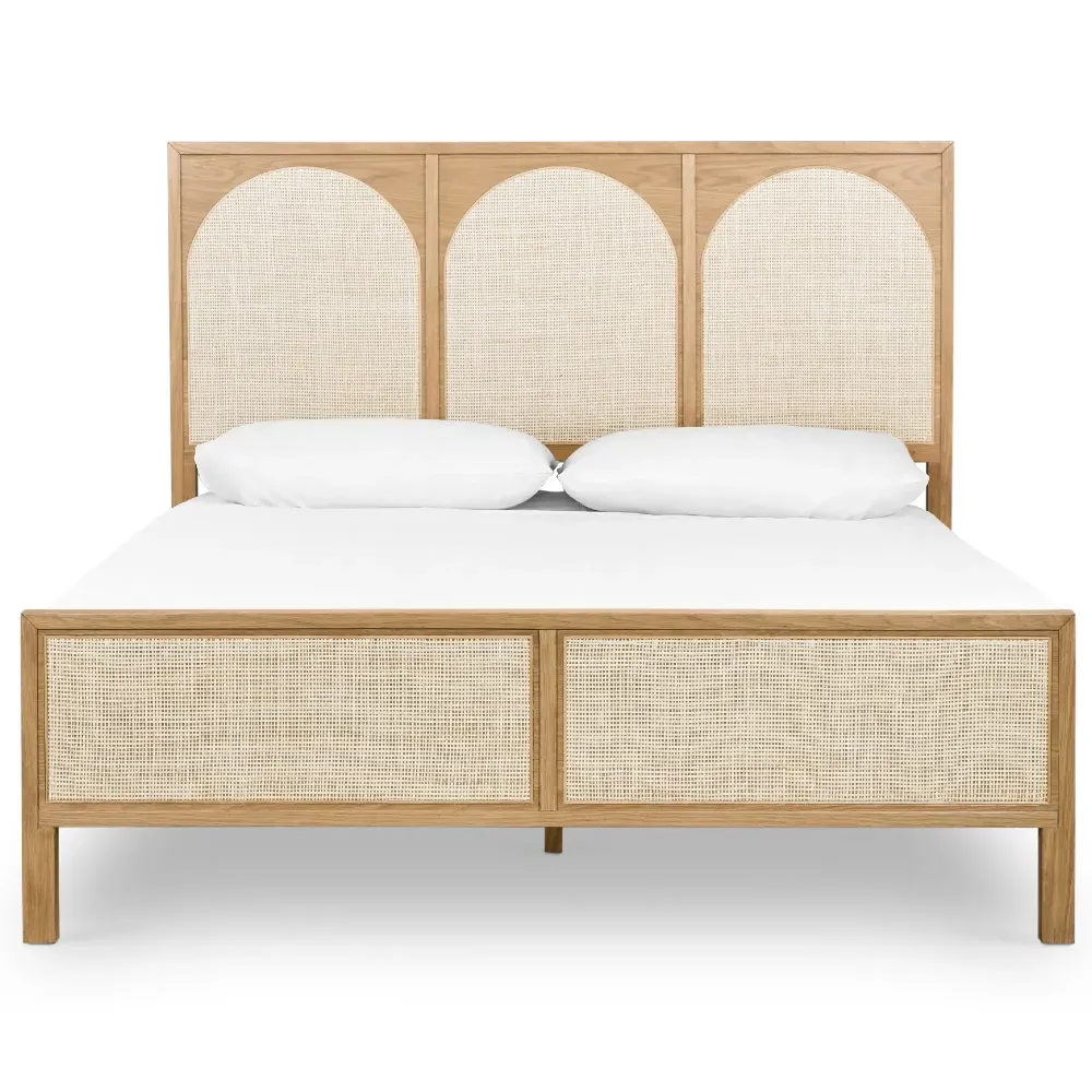Allie Queen Size Bed Frame - Brown, Oak