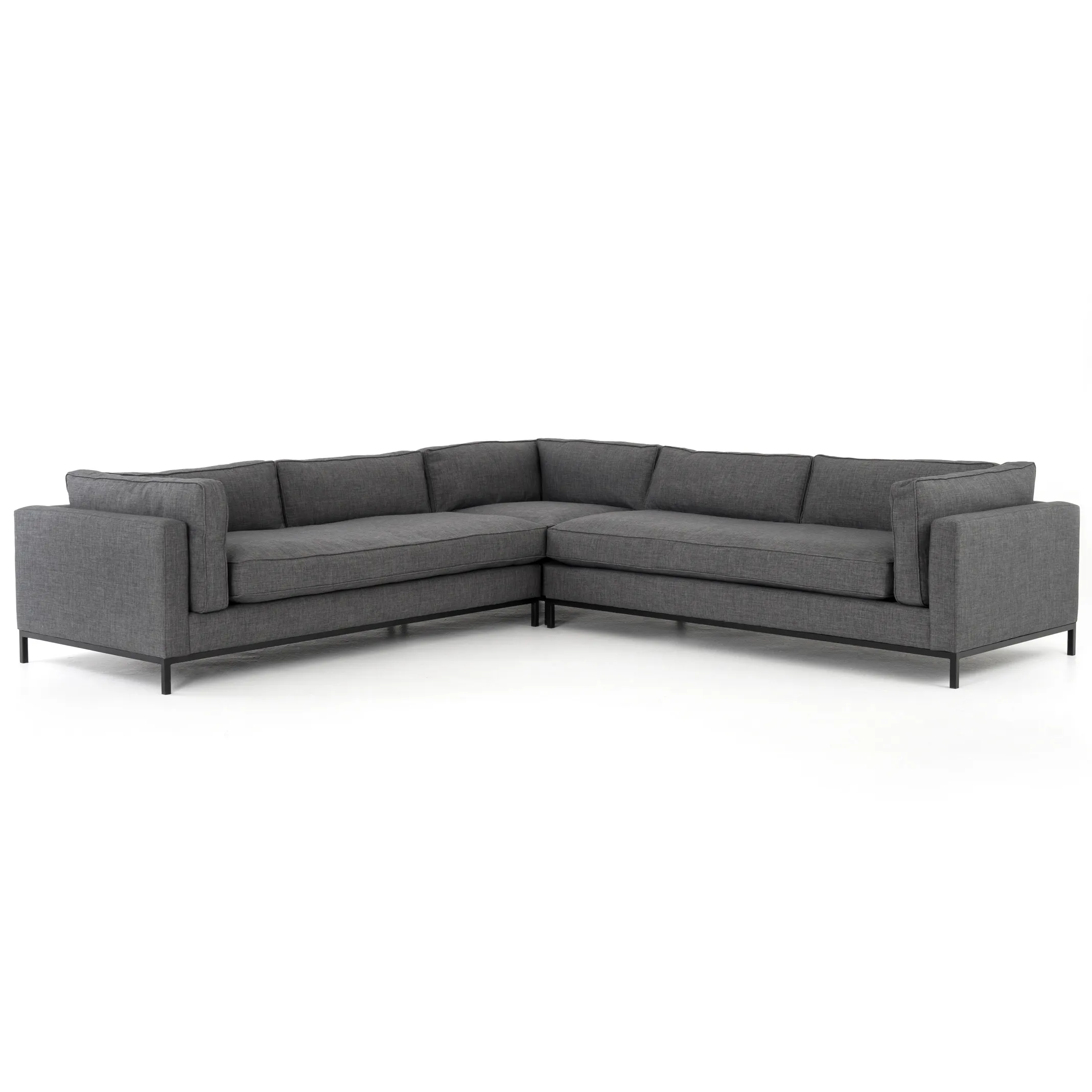 Allison Corner Sectional - Grey, Polyester