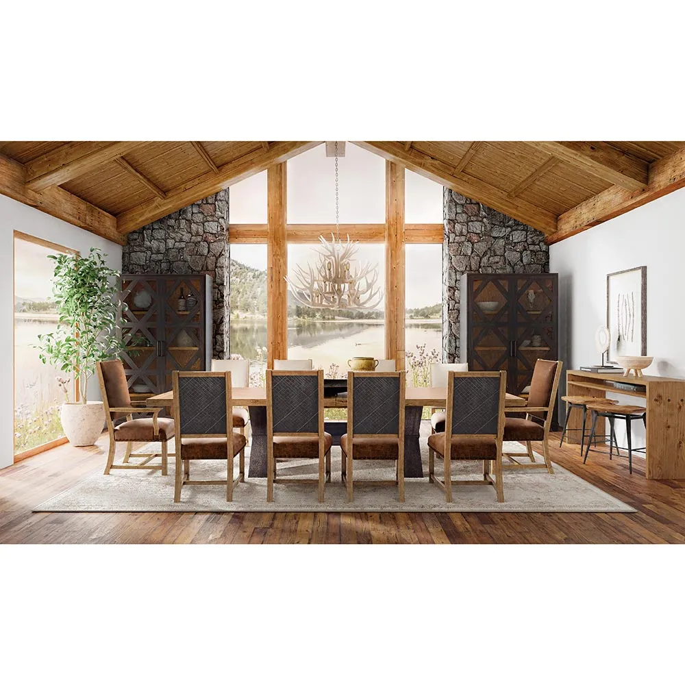 Allison Dining Side Chair - Brown, Leather