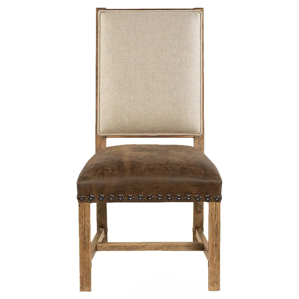 Allison Dining Side Chair - Brown, Leather