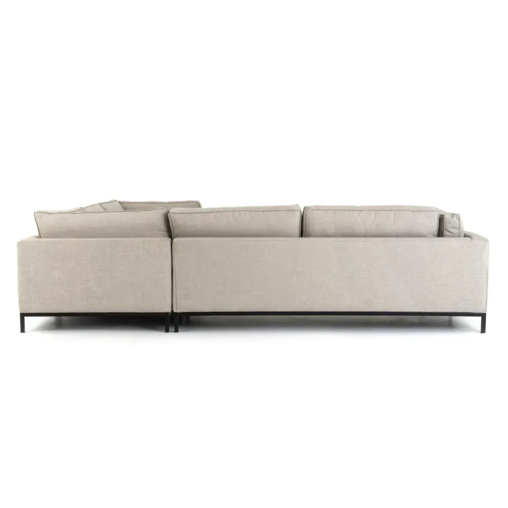 Allison L-Shaped Corner Sectional - Light Grey, Polyester