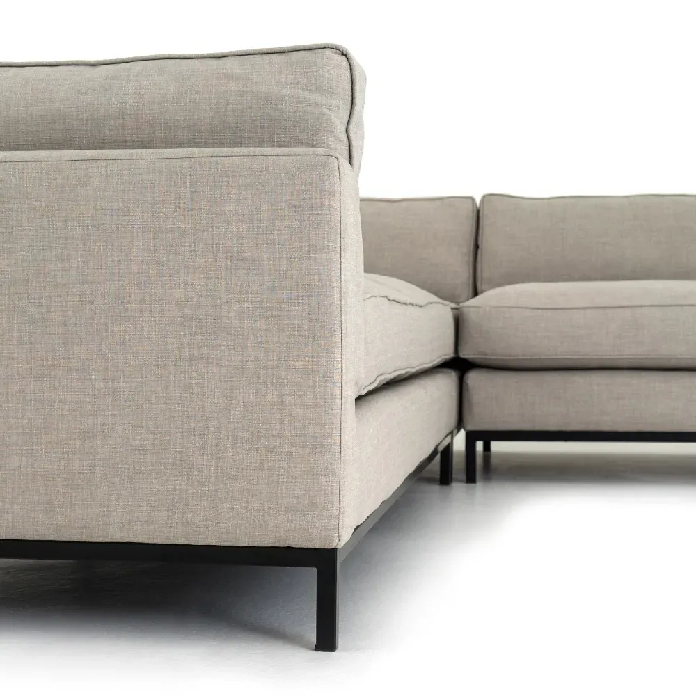 Allison L-Shaped Corner Sectional - Light Grey, Polyester