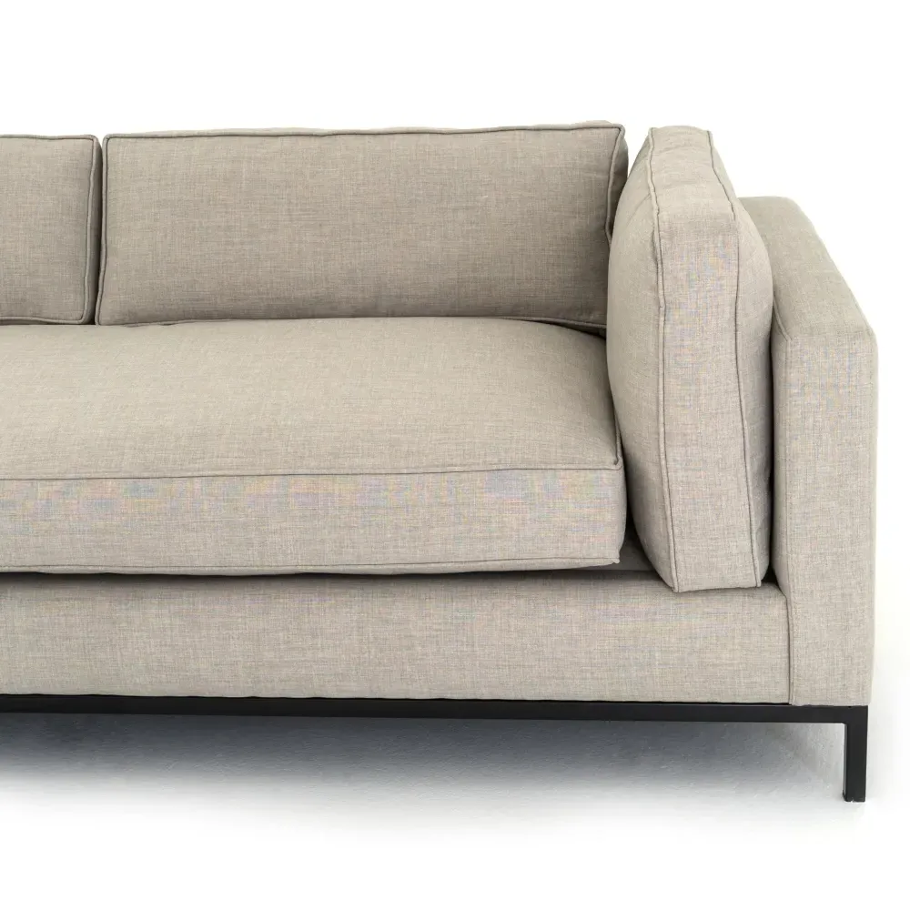 Allison L-Shaped Corner Sectional - Light Grey, Polyester