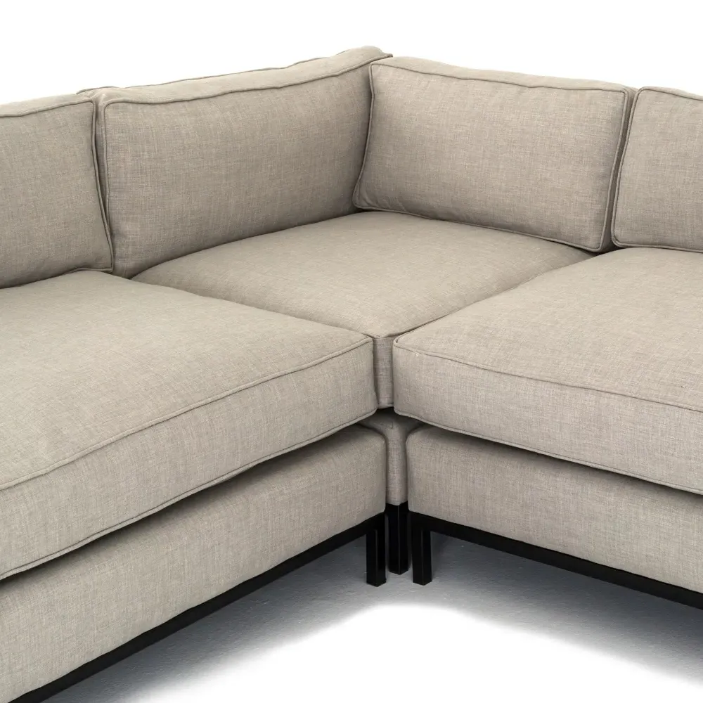Allison L-Shaped Corner Sectional - Light Grey, Polyester
