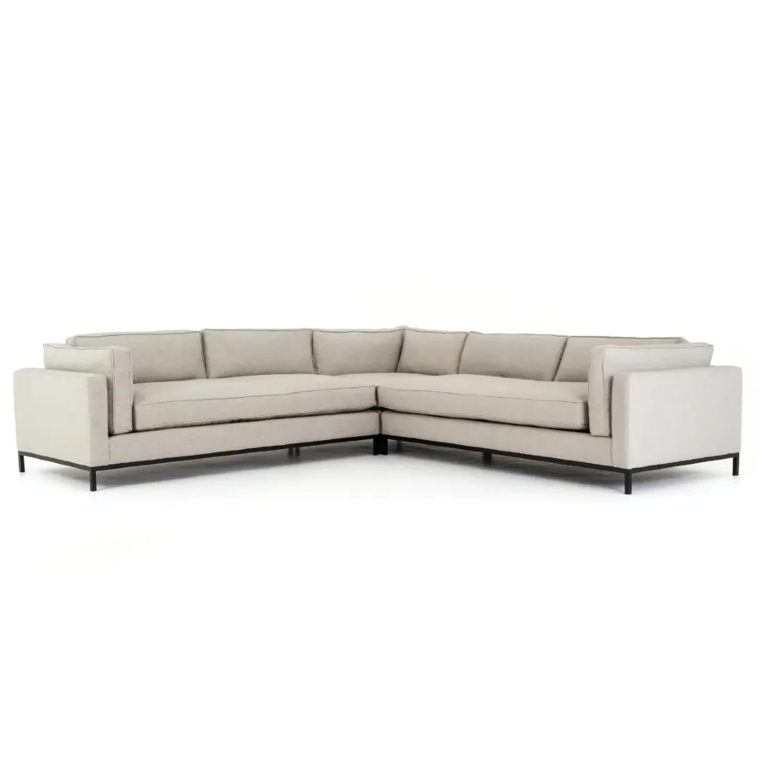 Allison L-Shaped Corner Sectional - Light Grey, Polyester image