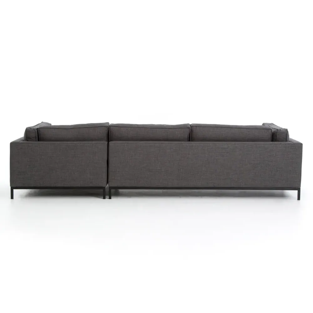 Allison Left Chaise Sectional - Grey, Polyester