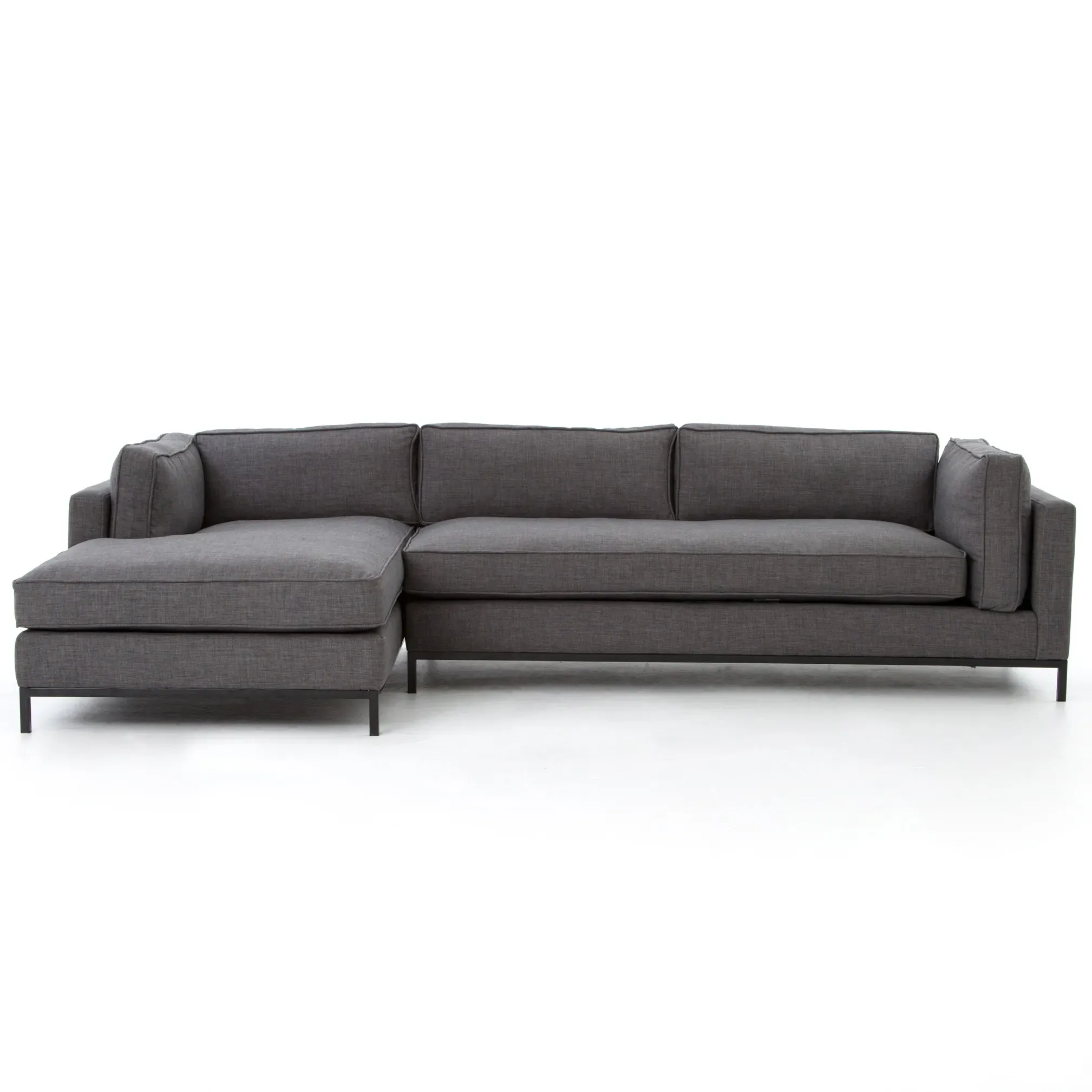 Allison Right Chaise Sectional - Grey, Polyester