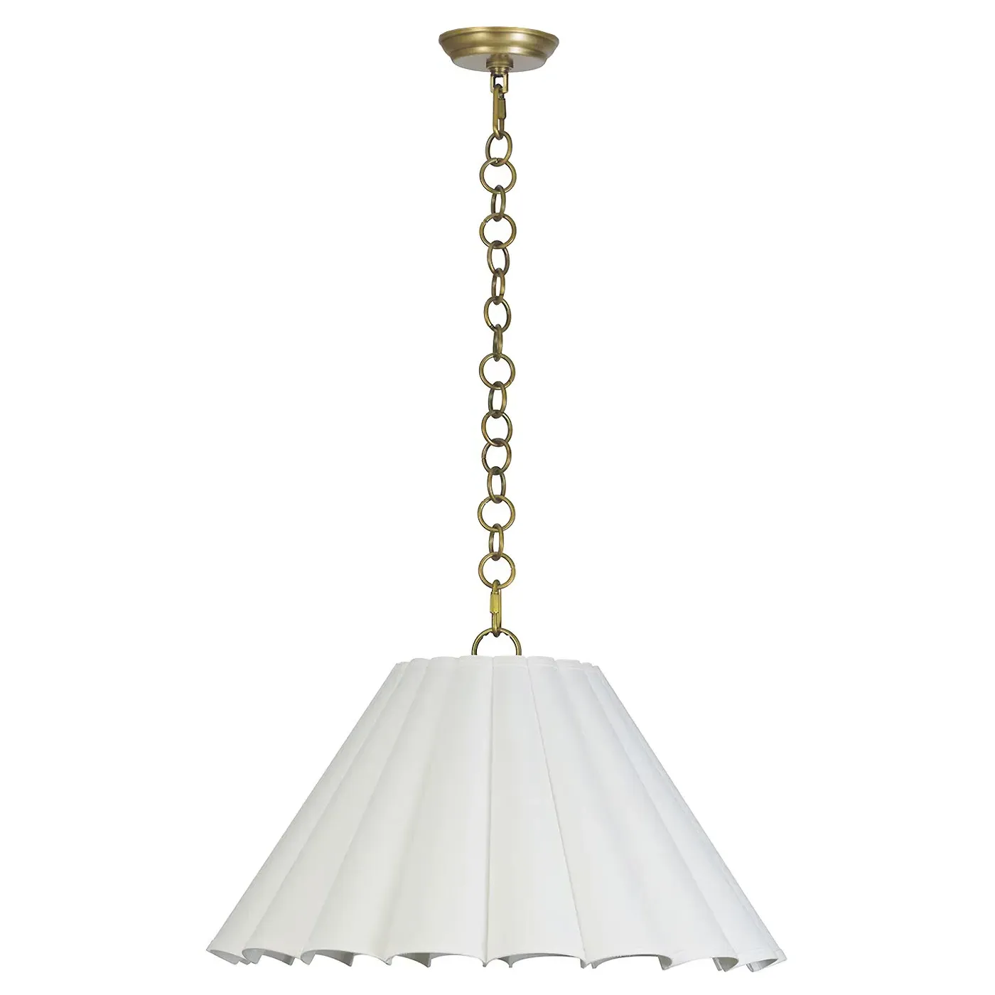 Allison Scalloped Shade Pendant Light - White, Metal image