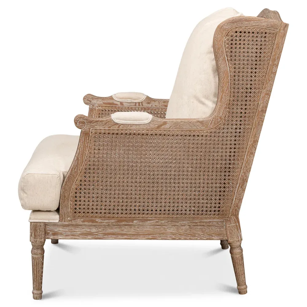 Allison Wing Chair - Cream, Oak