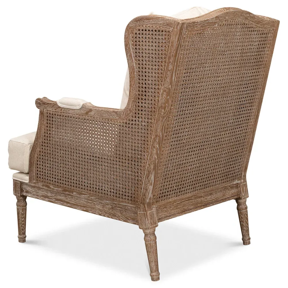Allison Wing Chair - Cream, Oak