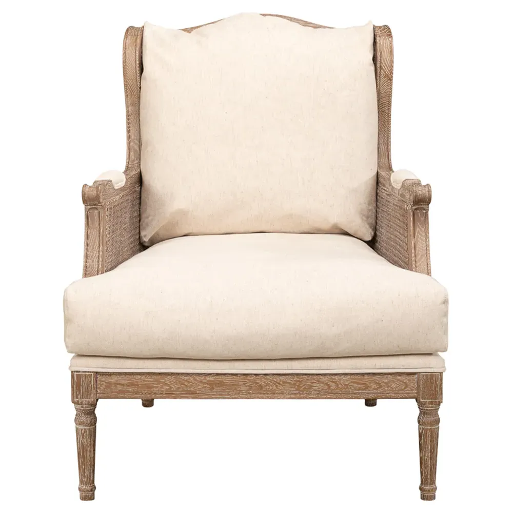 Allison Wing Chair - Cream, Oak image