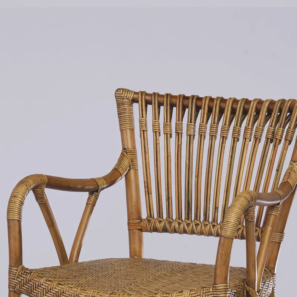 Allison Woven Bar Stool - Brown, Rattan