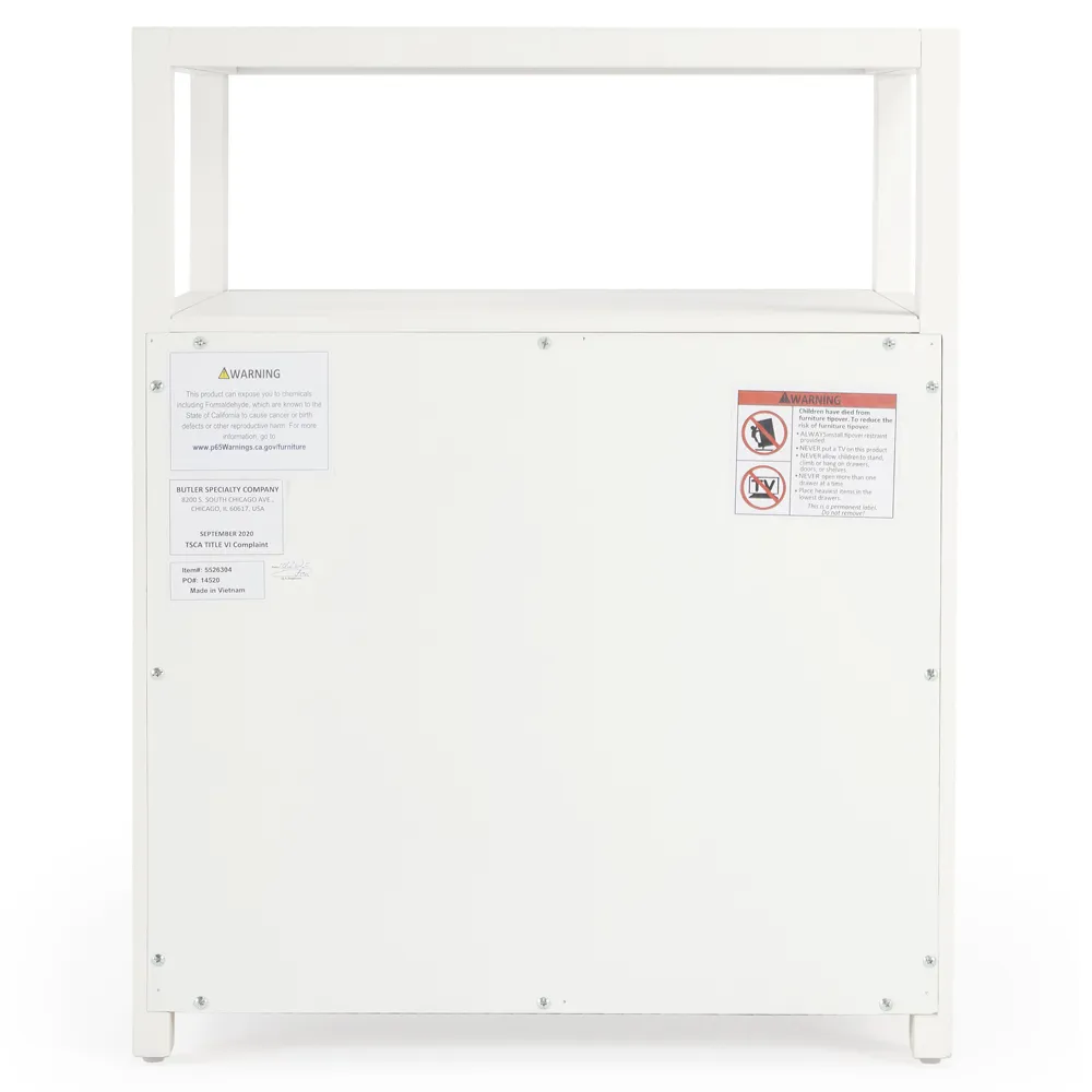 Allura 2 Drawer Nightstand - White, Pine Wood