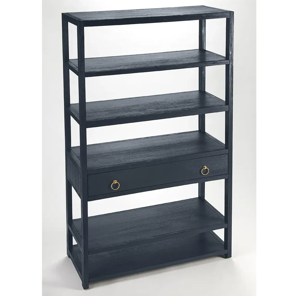Allura Bookcase - Blue, Acacia Wood