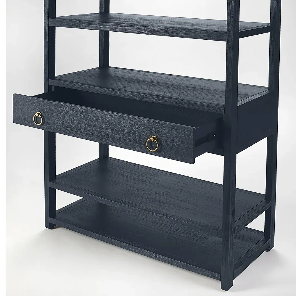 Allura Bookcase - Blue, Acacia Wood
