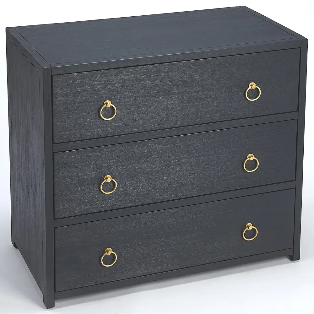 Allura Chest Dresser - Navy Blue, Acacia Wood