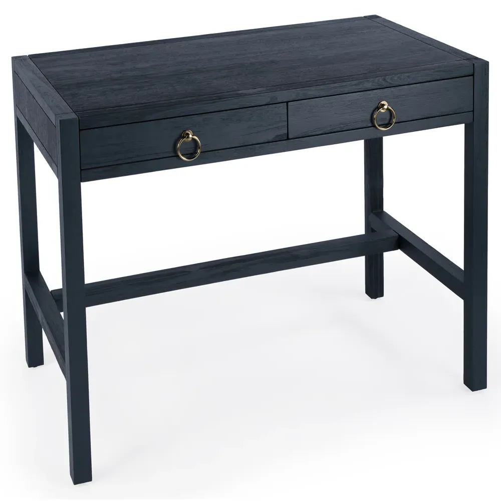 Allura Desk with Storage - Blue, Acacia Wood