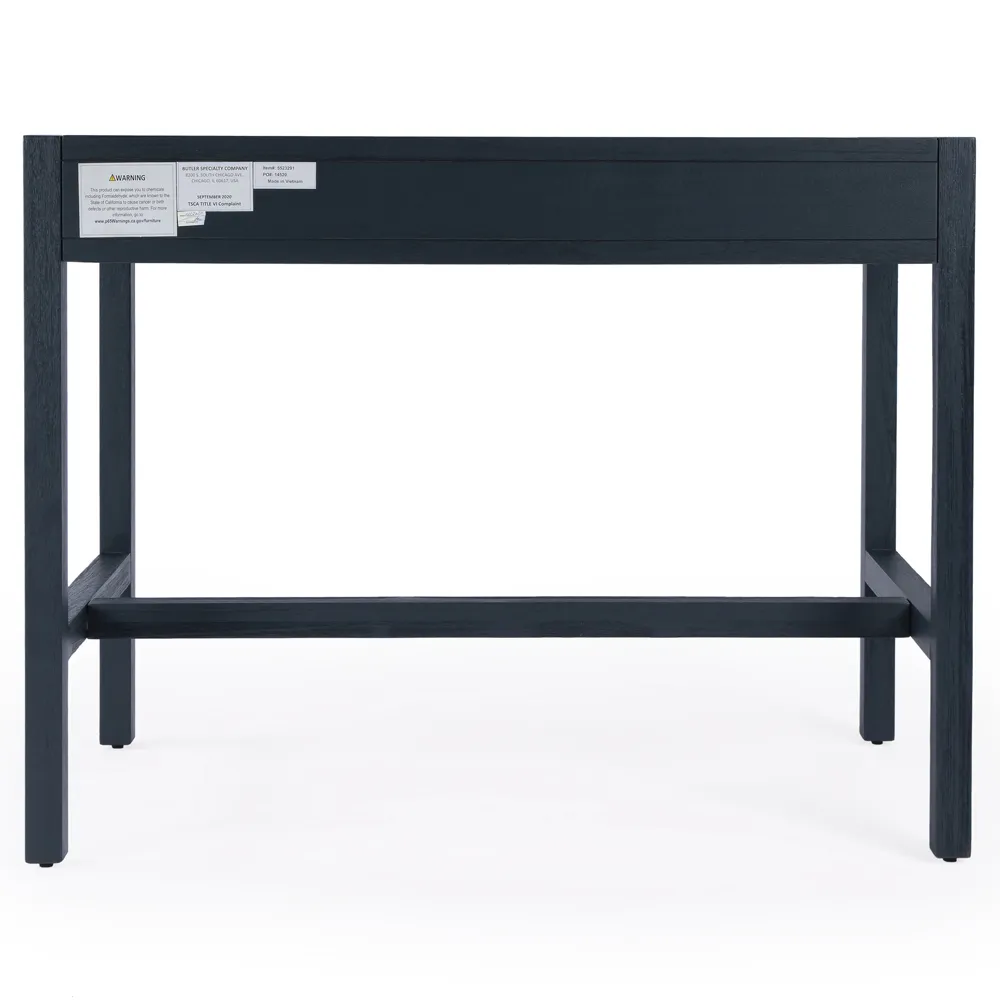 Allura Desk with Storage - Blue, Acacia Wood