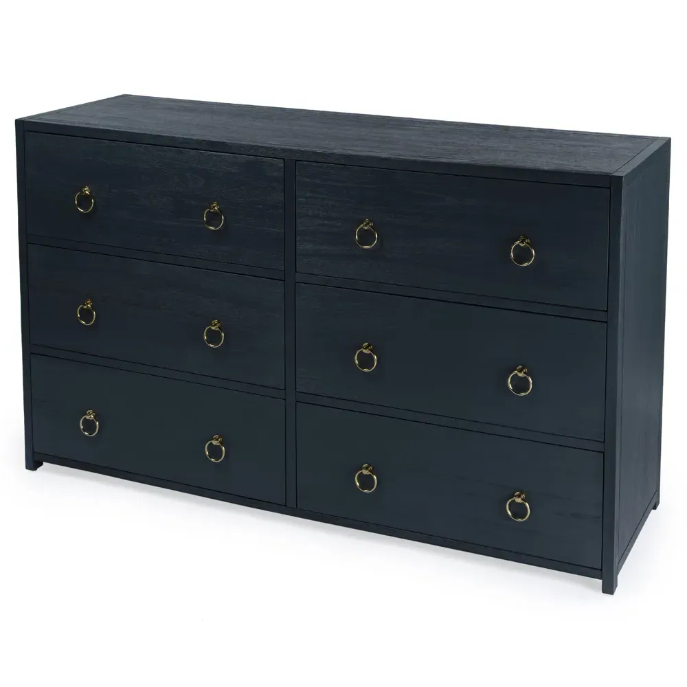 Allura Double Dresser - Blue, Acacia Wood