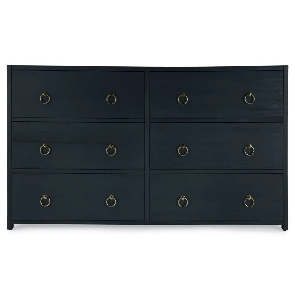 Allura Double Dresser - Blue, Acacia Wood