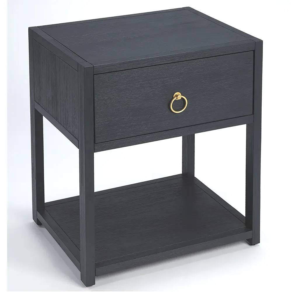 Allura Side Table - Blue, Acacia Wood