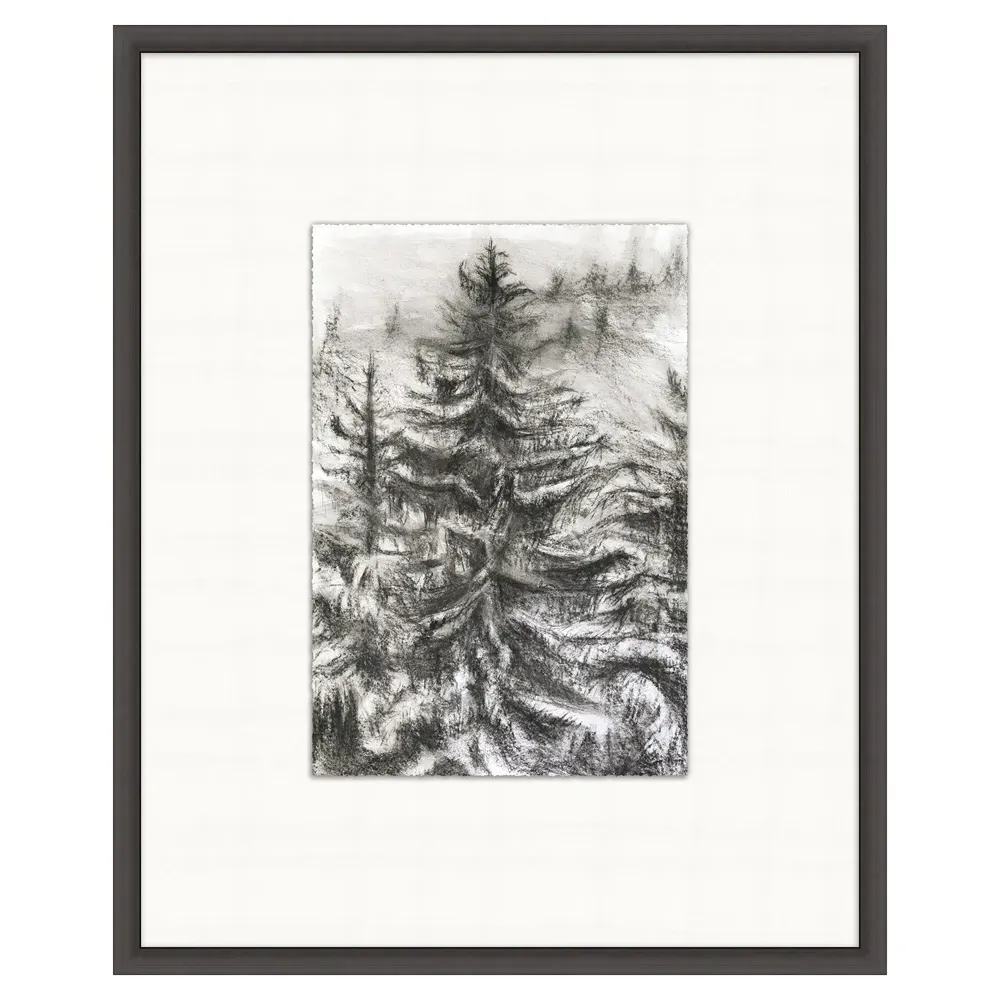 Alma Nature Illustration 2 Wall Art - Grey, Wood