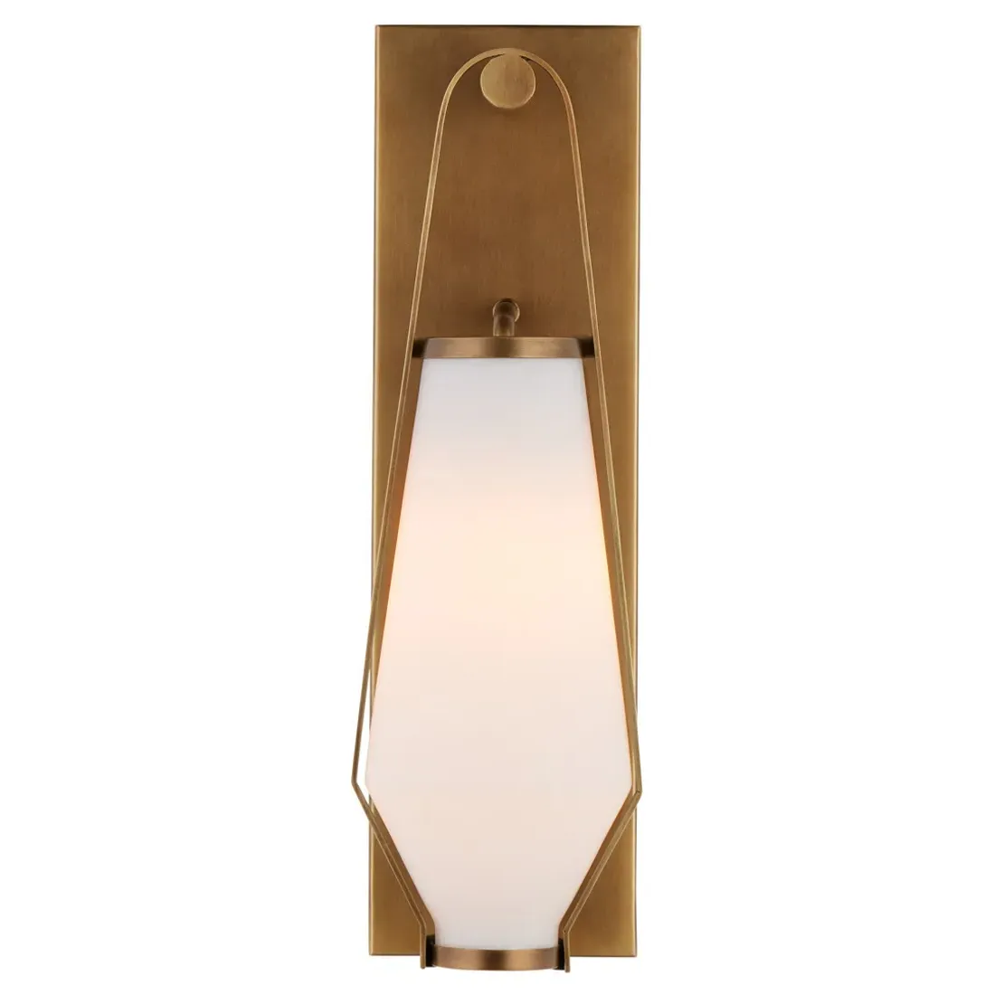 Almar Bath Wall Sconce - Antique Brass, Glass