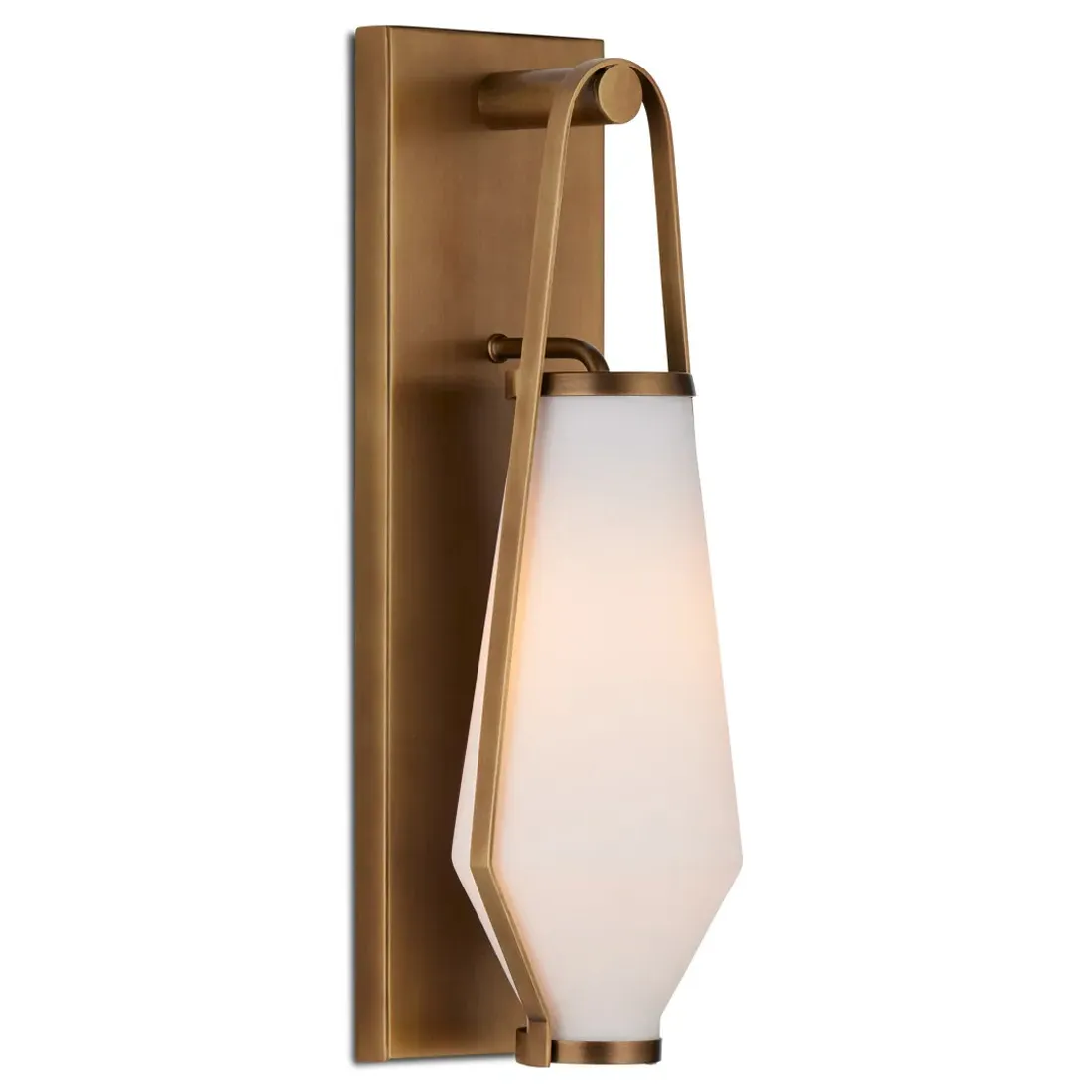 Almar Bath Wall Sconce - Antique Brass, Glass