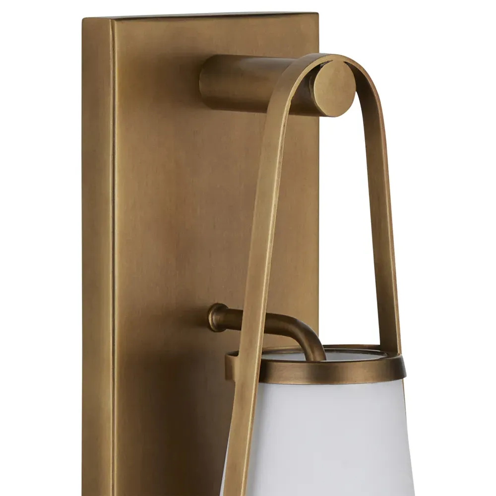 Almar Bath Wall Sconce - Antique Brass, Glass