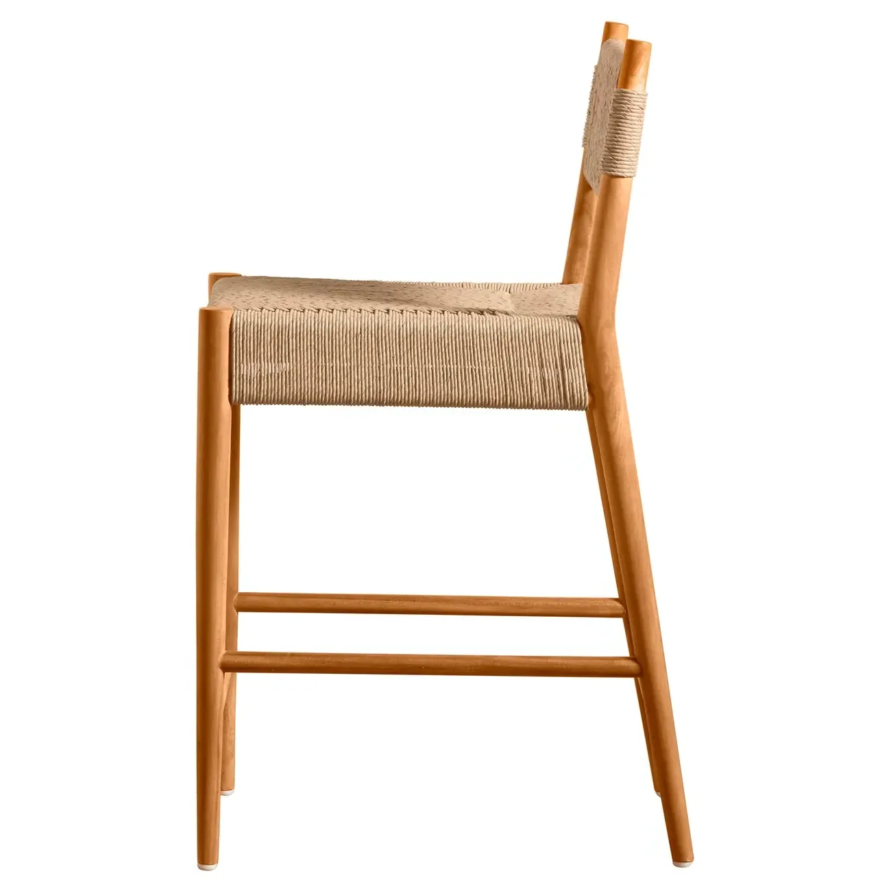 Almira Woven Outdoor Counter Stool - Brown, Teak