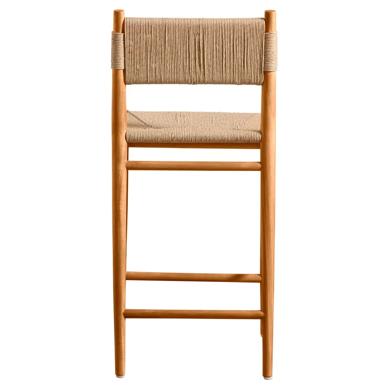 Almira Woven Outdoor Counter Stool - Brown, Teak