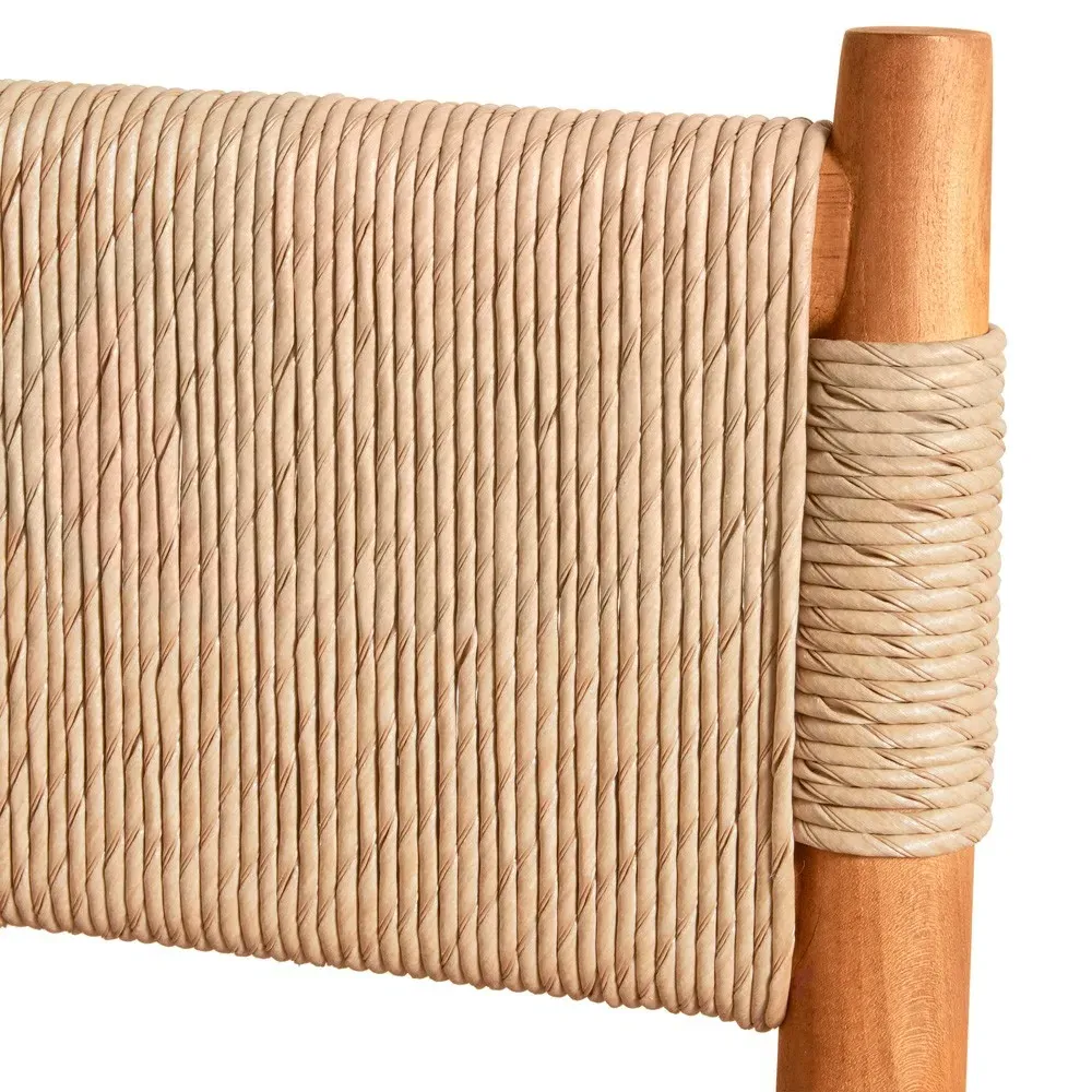 Almira Woven Outdoor Counter Stool - Brown, Teak