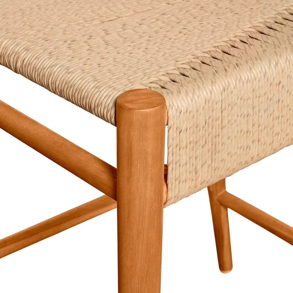 Almira Woven Outdoor Counter Stool - Brown, Teak