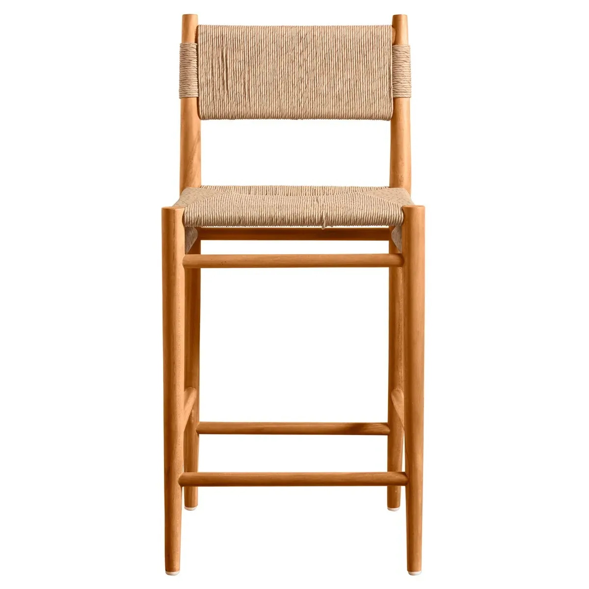 Almira Woven Outdoor Counter Stool - Brown, Teak