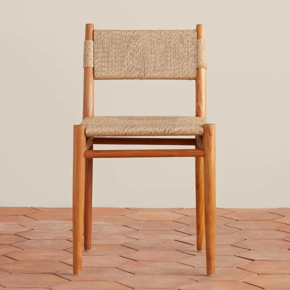 Almira Woven Outdoor Dining Chair - Brown, Teak