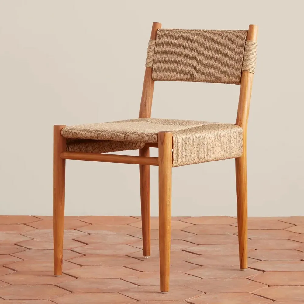 Almira Woven Outdoor Dining Chair - Brown, Teak