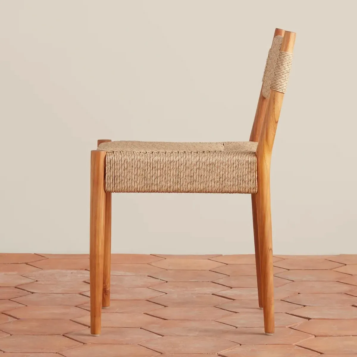 Almira Woven Outdoor Dining Chair - Brown, Teak
