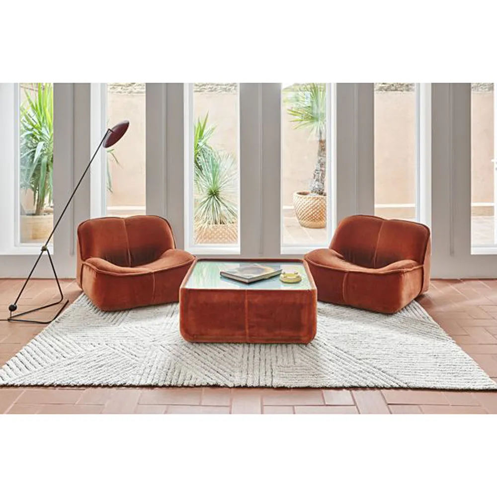 Almond Valley Patterned Washable Rug - White, Wool