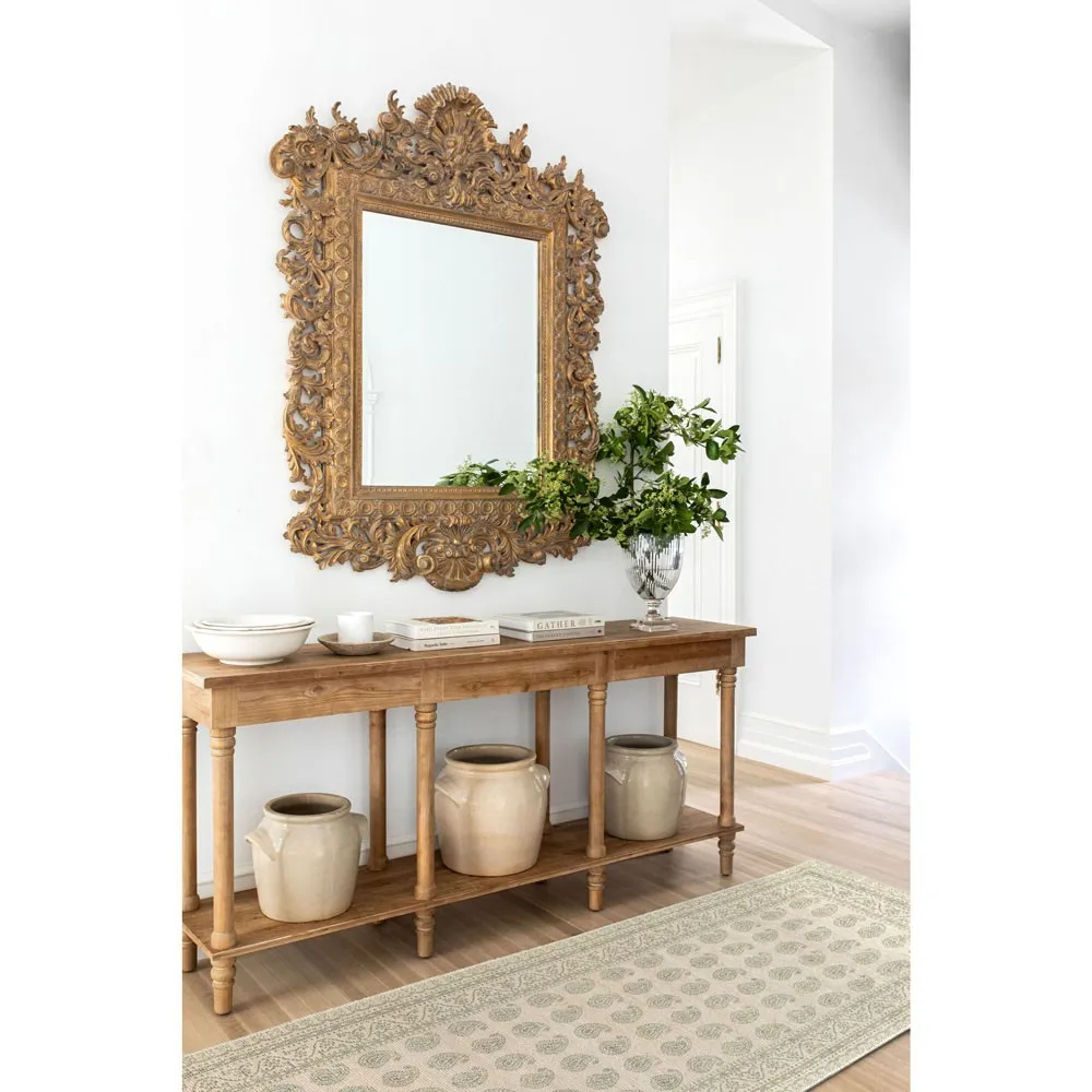 Alora Paisley Patterned Rug - Green, Jute