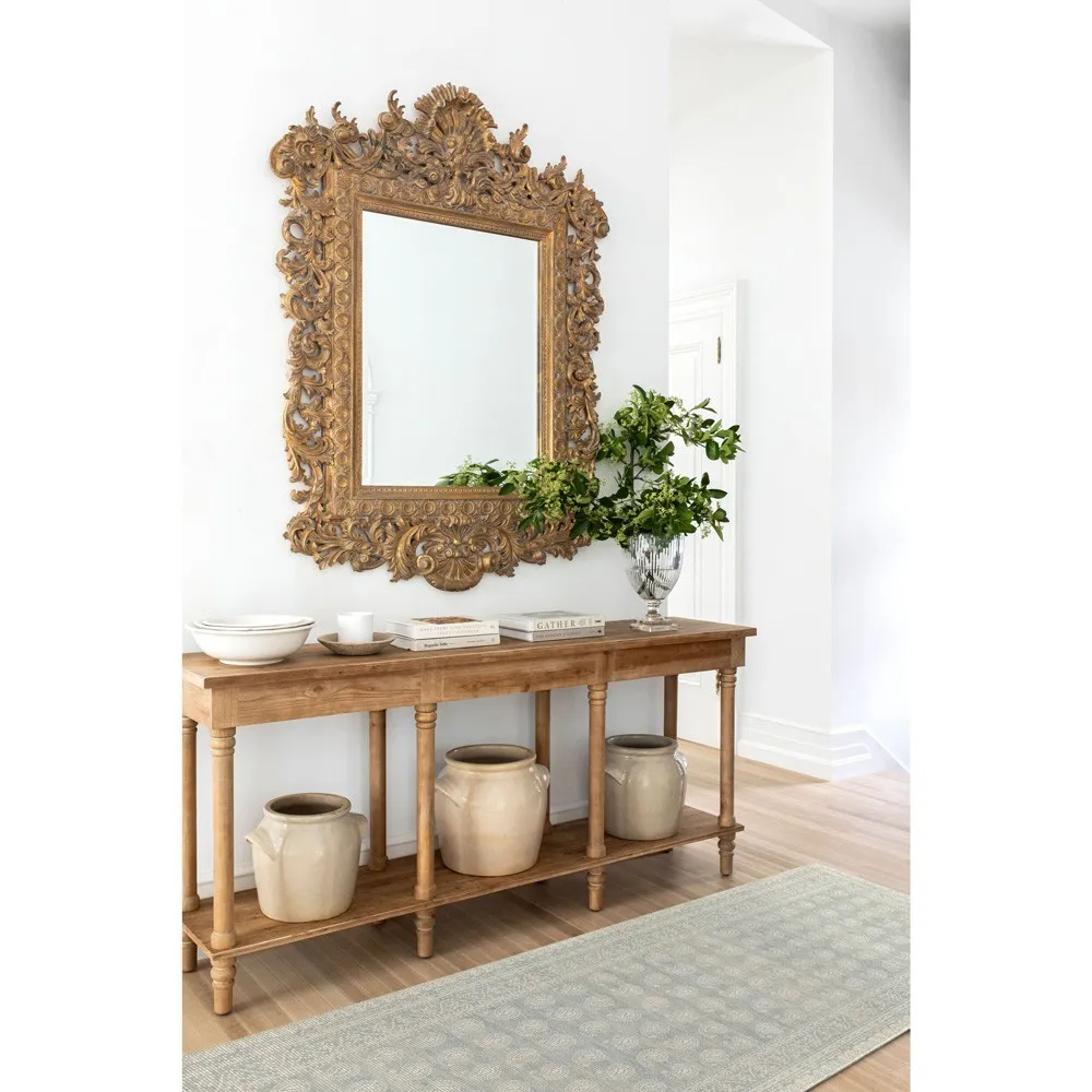 Alora Paisley Patterned Rug - Light Blue, Jute