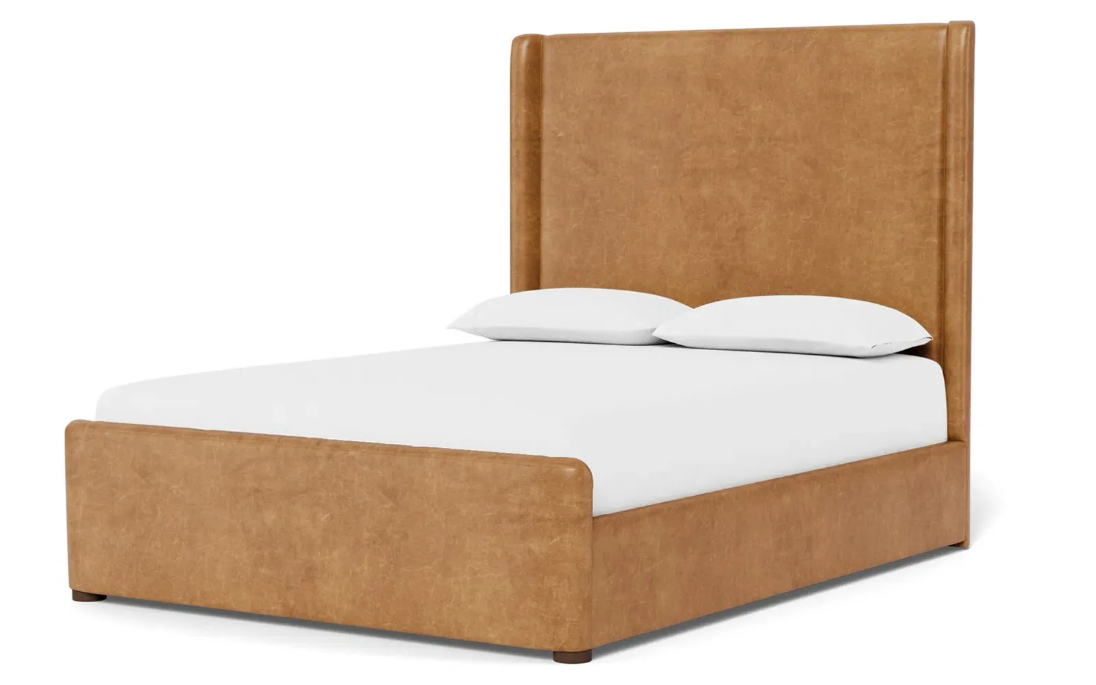 Althea King Size Bed Frame - Caramel, Leather