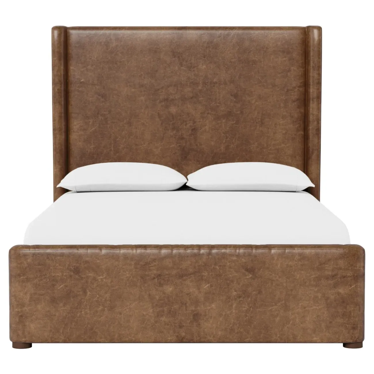 Althea King Size Bed Frame - Milk Chocolate, Leather