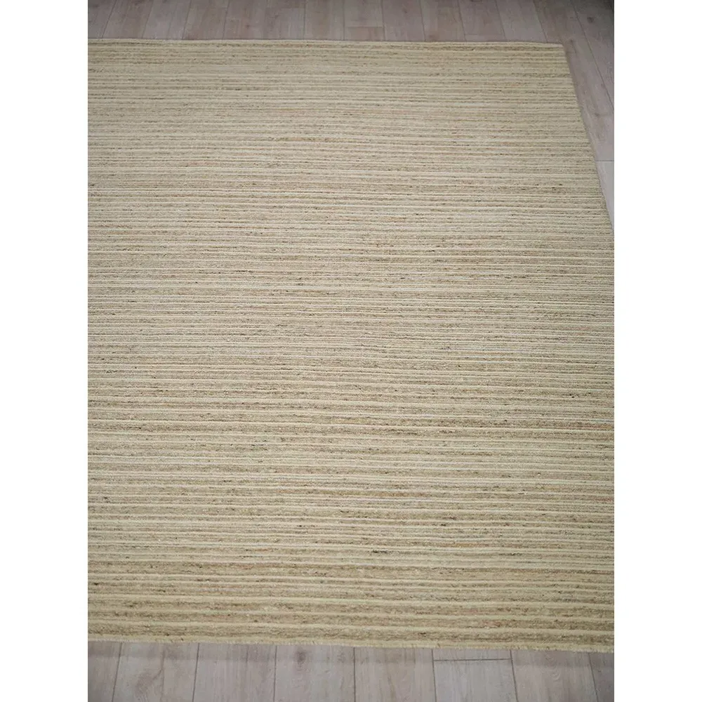 Althea Large Solid Rug - Beige, Wool