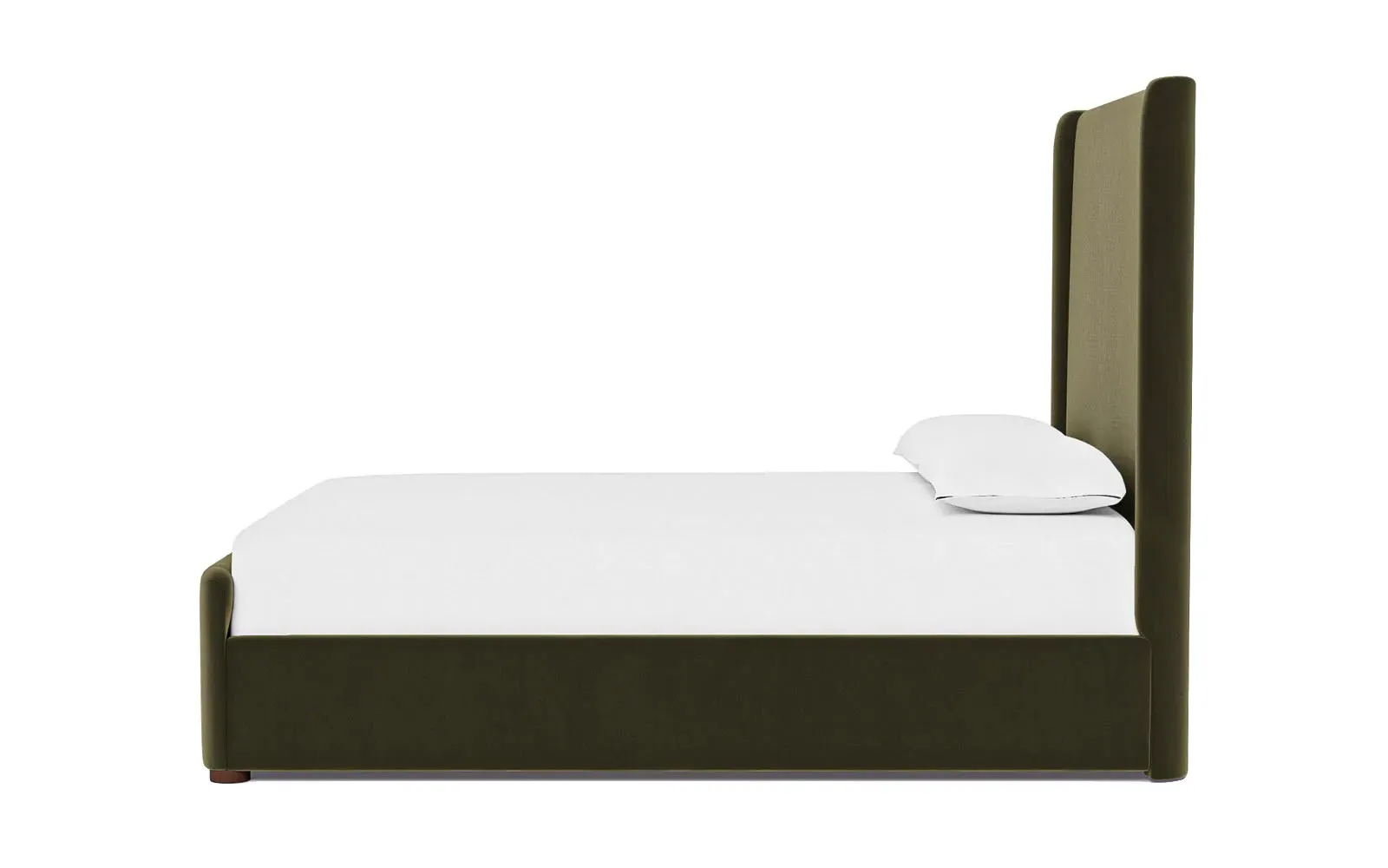 Althea Queen Size Bed Frame - Boxwood Green, Performance Velvet