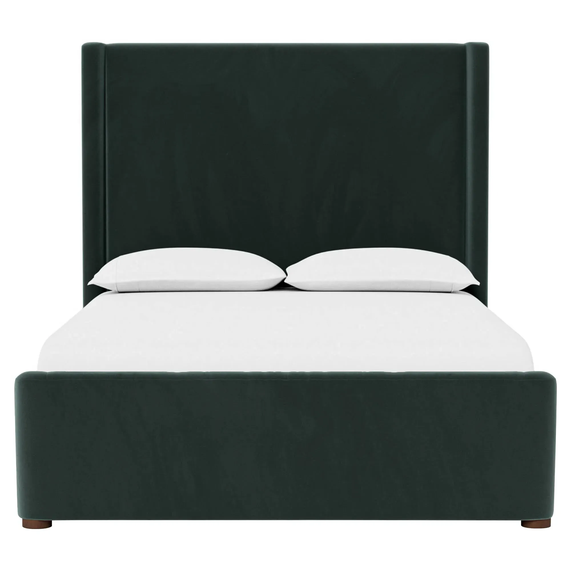 Althea Queen Size Bed Frame - Lagoon, Performance Velvet
