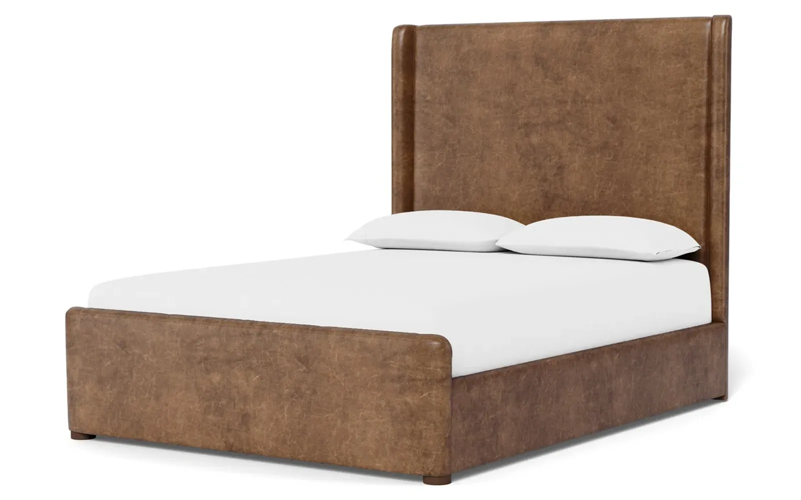 Althea Queen Size Bed Frame - Milk Chocolate, Leather